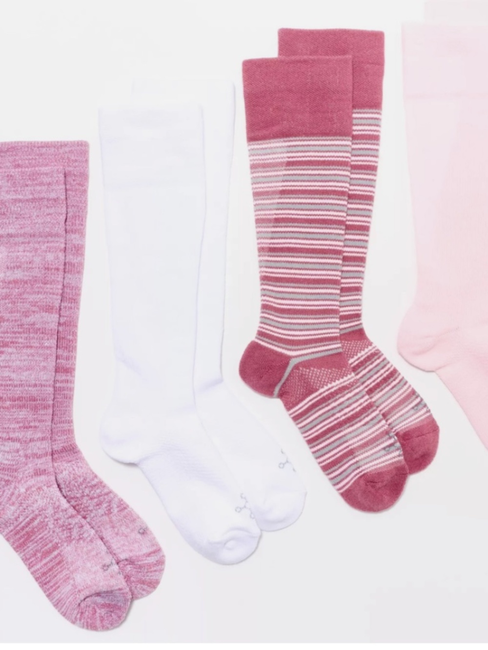 Tommie Copper 4 Pack UltraTemp & Ultraguard OTC Socks - Pink Stripe